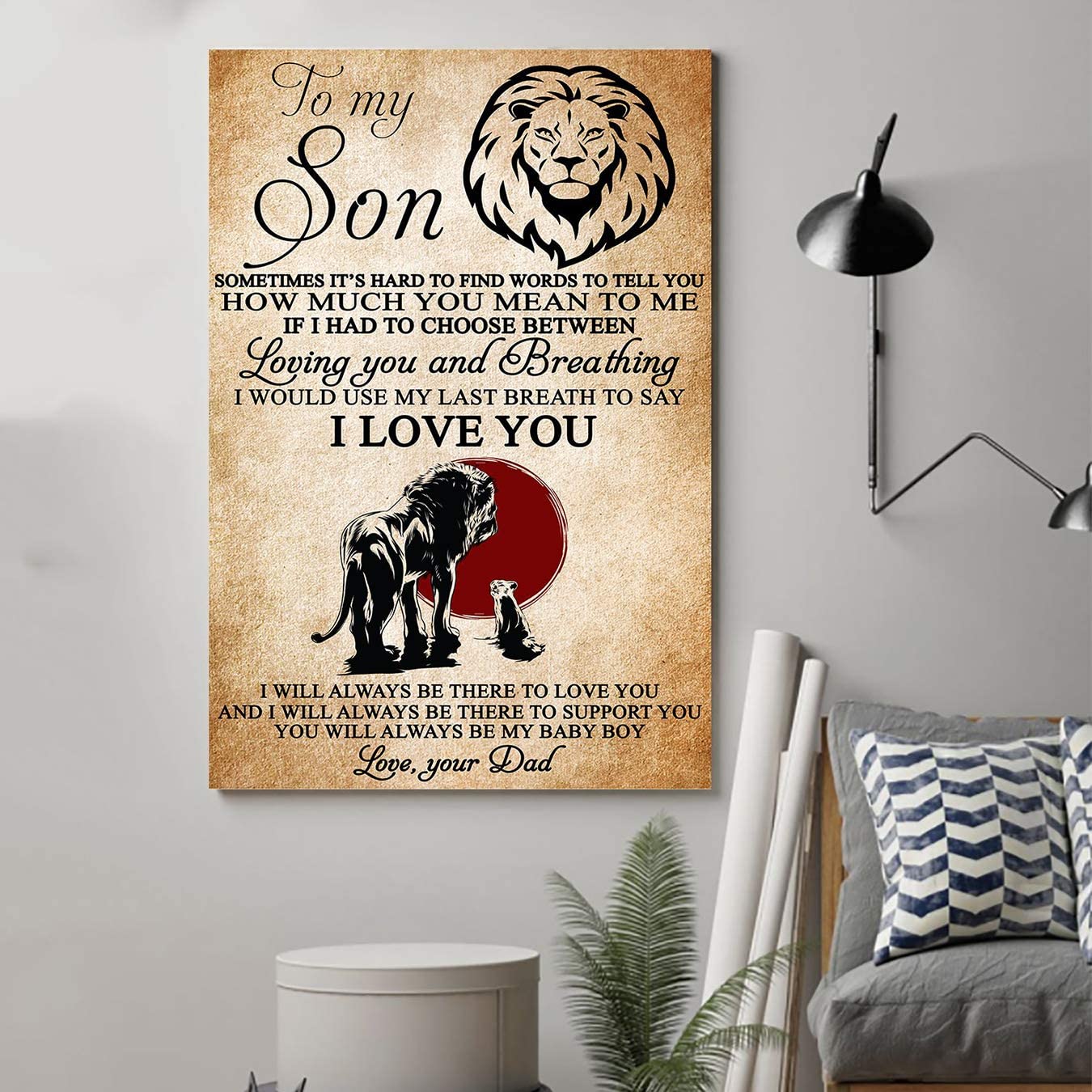 Lion Poster – Dad to Son – Loving You nd Breathing