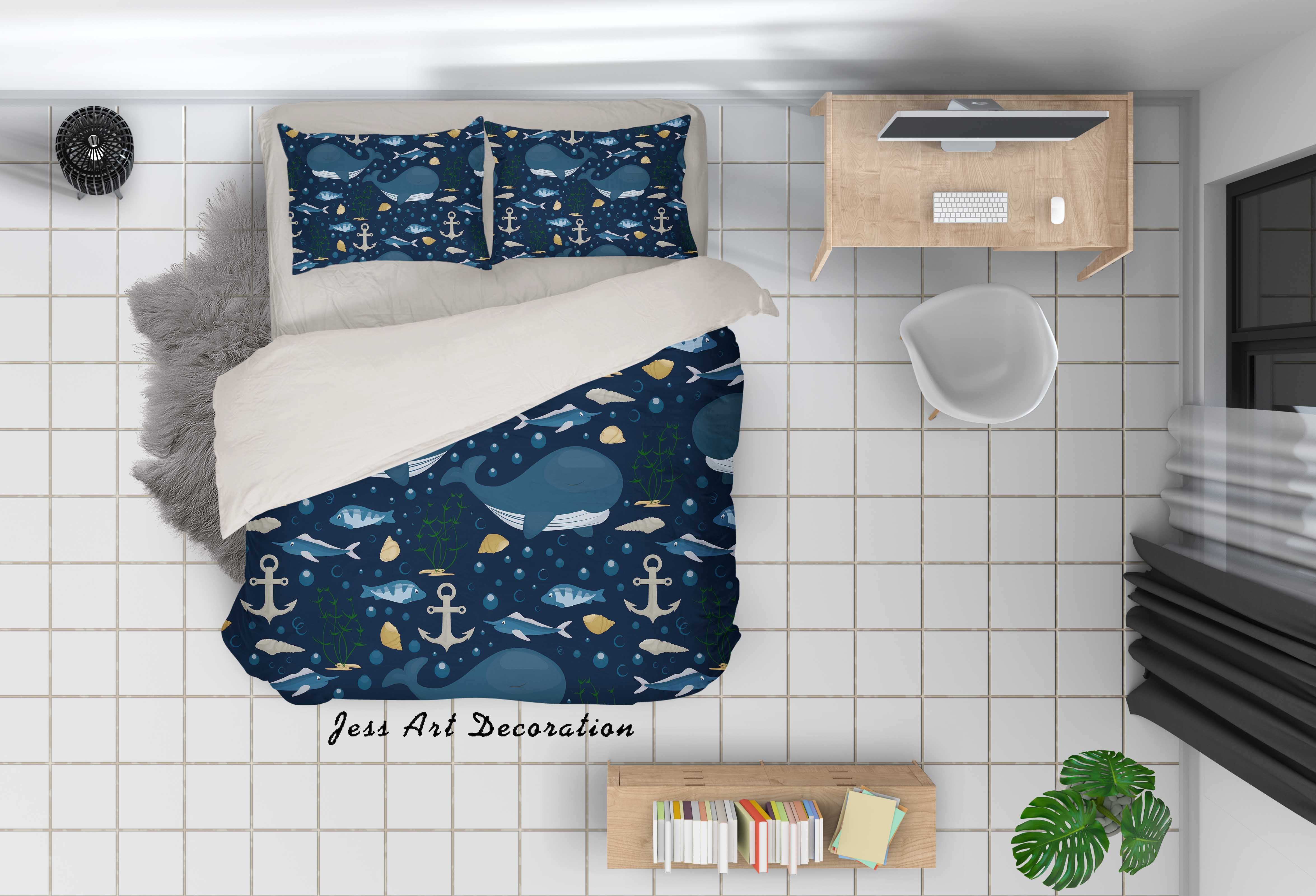 3D Cartoon Dolphin Quilt Cover Set Bedding Set Pillowcases 92