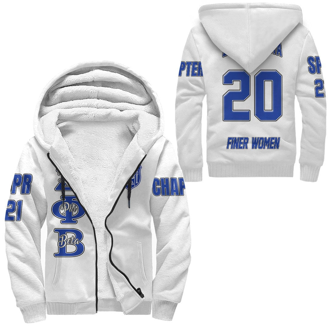 Sorority Hoodie – Personalized Zeta Phi Beta White Sherpa Hoodie