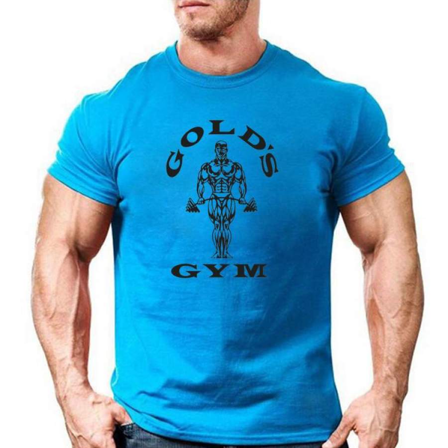 Muscleguys Brand Men’s Animal Gyms Shirts,GOLDS NPC POWERHOUSE Wear T Shirt Men Fitness Bodybuilding Workout Clothes 100% Cotton