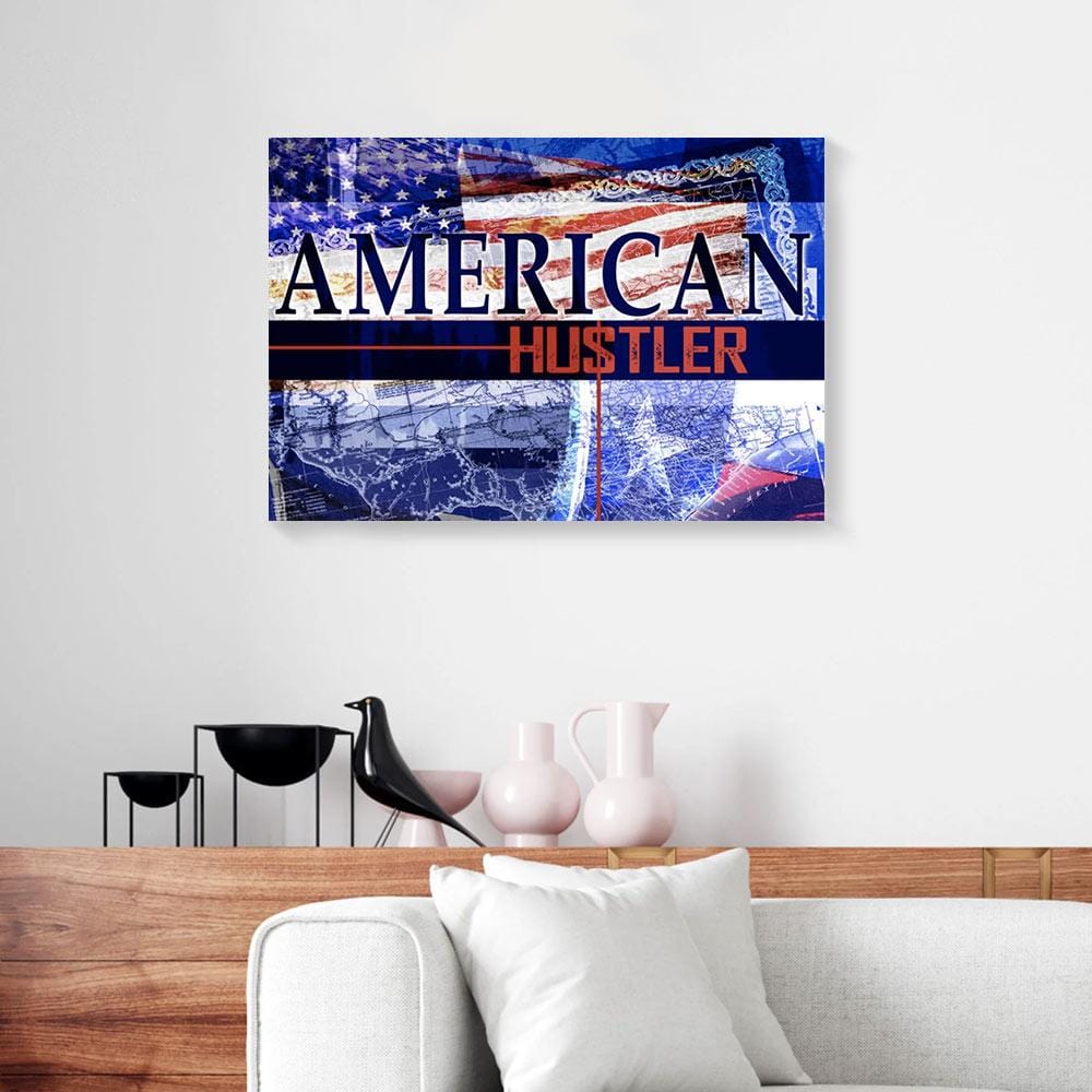 Canvas Wall Art American Hustler Hippie Flag Full Printing Business Canvas Home Decor Canvas