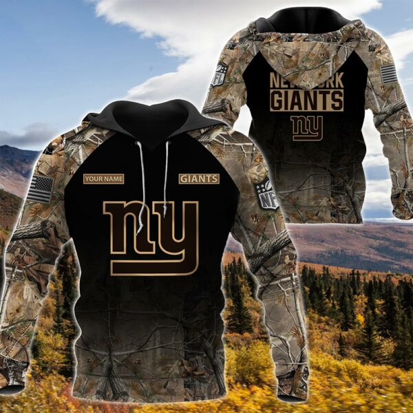 21-New York Giants -Personalized Your Name Hunting Camo Style-3D Hoodie,T-Shirt, Sweatshirt, Zipper-Ds005