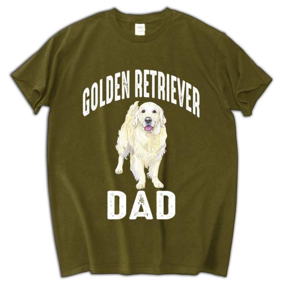 summer men t shirt Golden Retriever Dad men cotton tee shirt luxury t-shirt tee home shirt