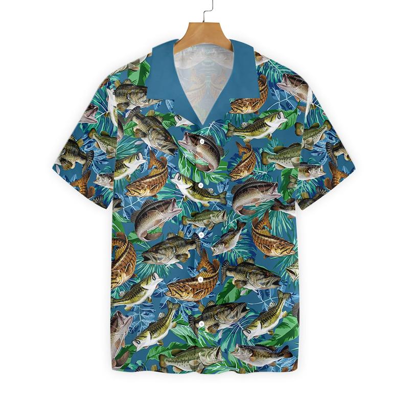 Bass Fish Seamless Pattern Hawaii Shirt For Men Women Ha95680