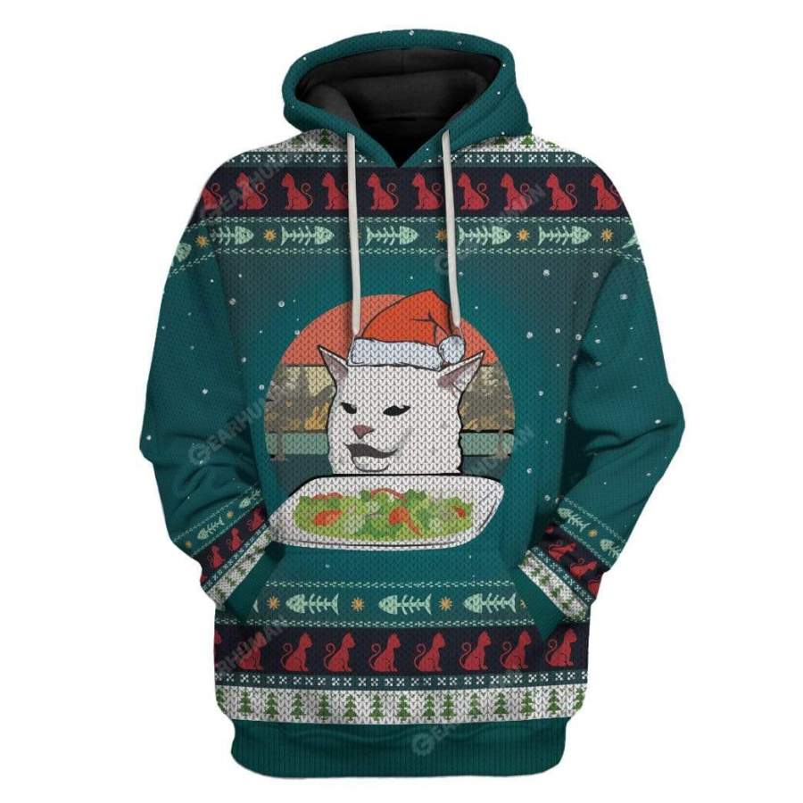 Ugly Christmas Cat Custom T-shirt – Hoodies Apparel