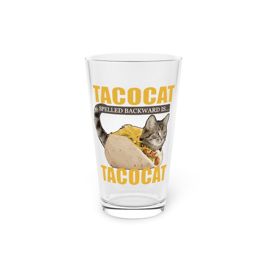 Beer Glass Pint 16Oz Novelty Cinco Demayo Kittens Tacos Tee Shirt Gift Funny Tacocat Spelled