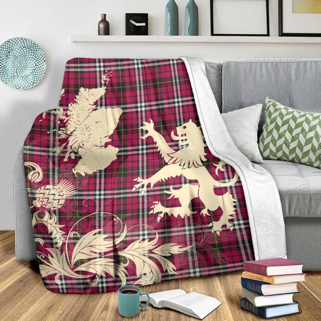 Tartan Blanket Little Tartan Scotland Lion Thistle Map Plaid Blanket