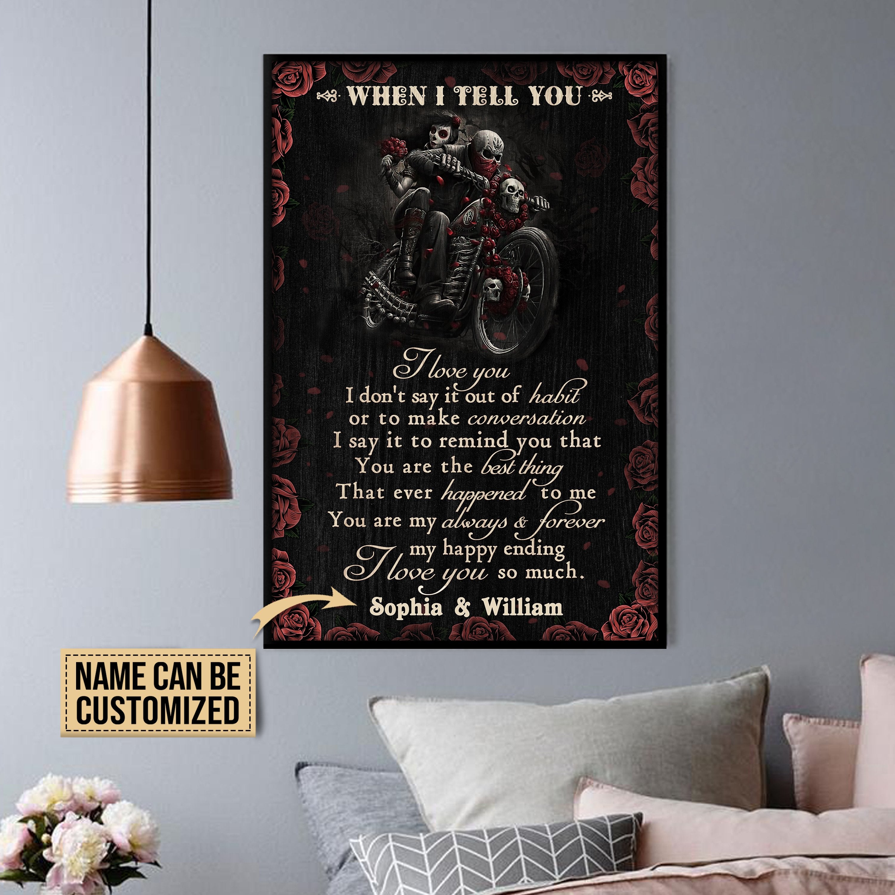 Aeticon Gifts Personalized Motor Rose When I Tell You Canvas Mom Dad Gift Home Decor