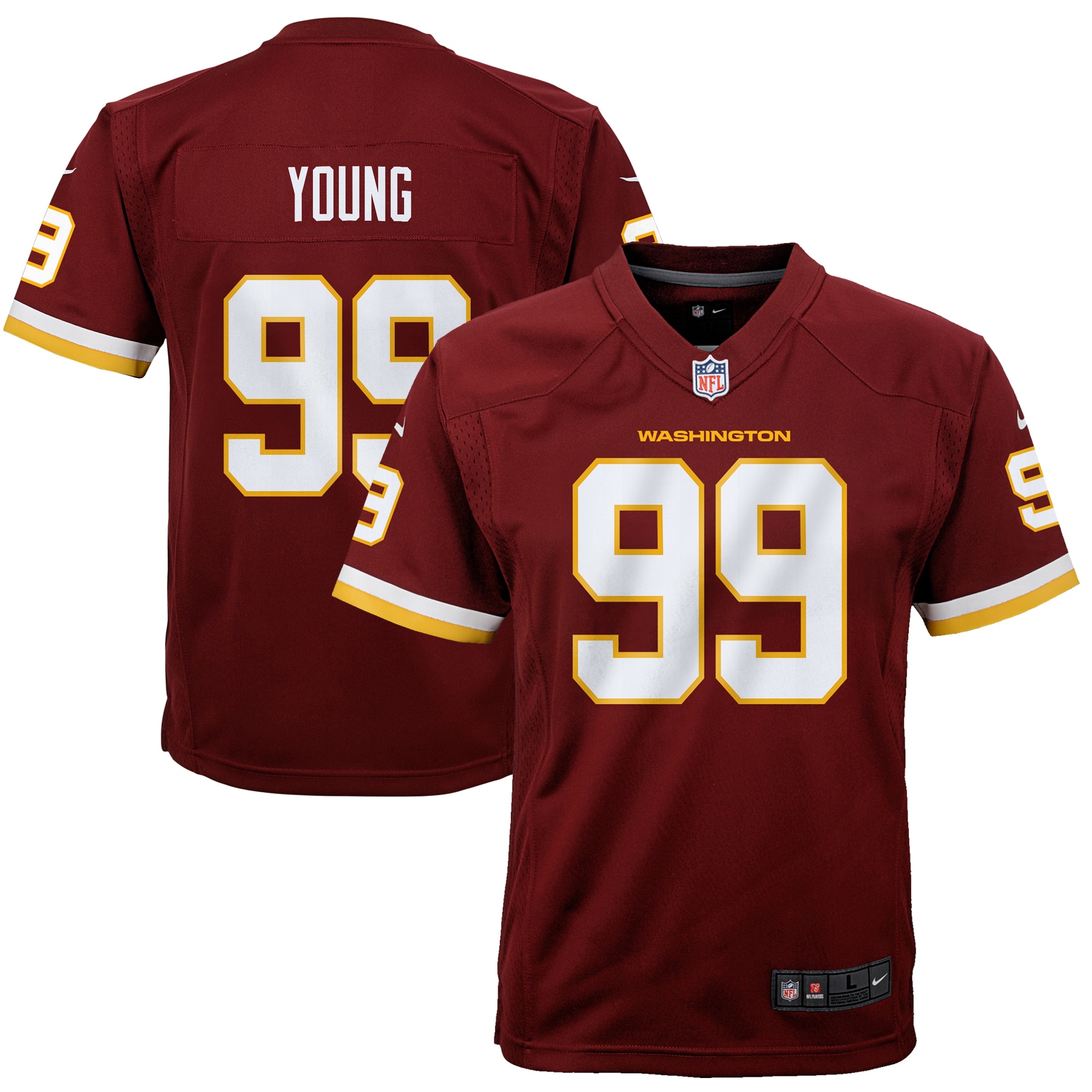 Youth Washington Football Team Chase Young Burgundy Game Jersey