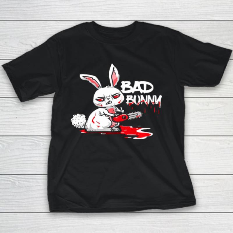 Bad Bunny Funny Horror Rabbit Halloween Gift Evil Youth T-Shirt