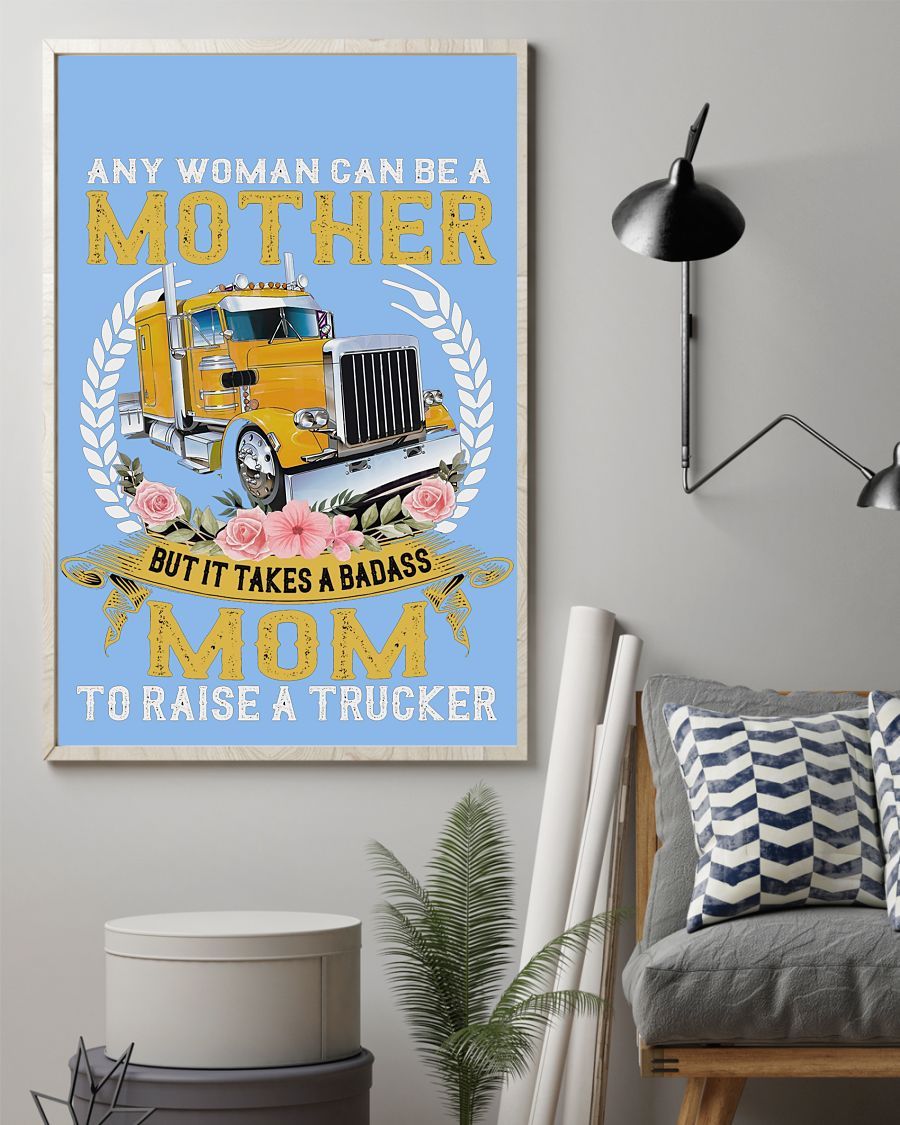 Mom To Raise A Trucker Gift For You Canvas And Poster, Best Mother S Day Gift Ideas, Mother S Day Gift From Son To Mom, Warm Home Decor Wall Art Visual Art