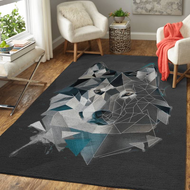 Wolf – sketch – Modern Animals Area Rug Carpet