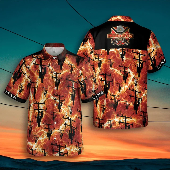 Lineman Red Hawaii Shirt Ha101610