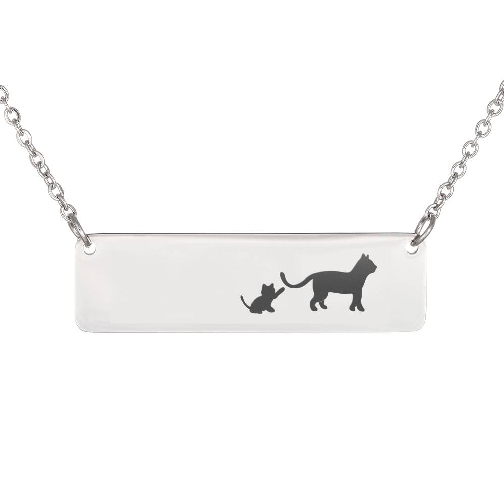 Victoria Personalised Mama Cat + 1 Kitten Necklace