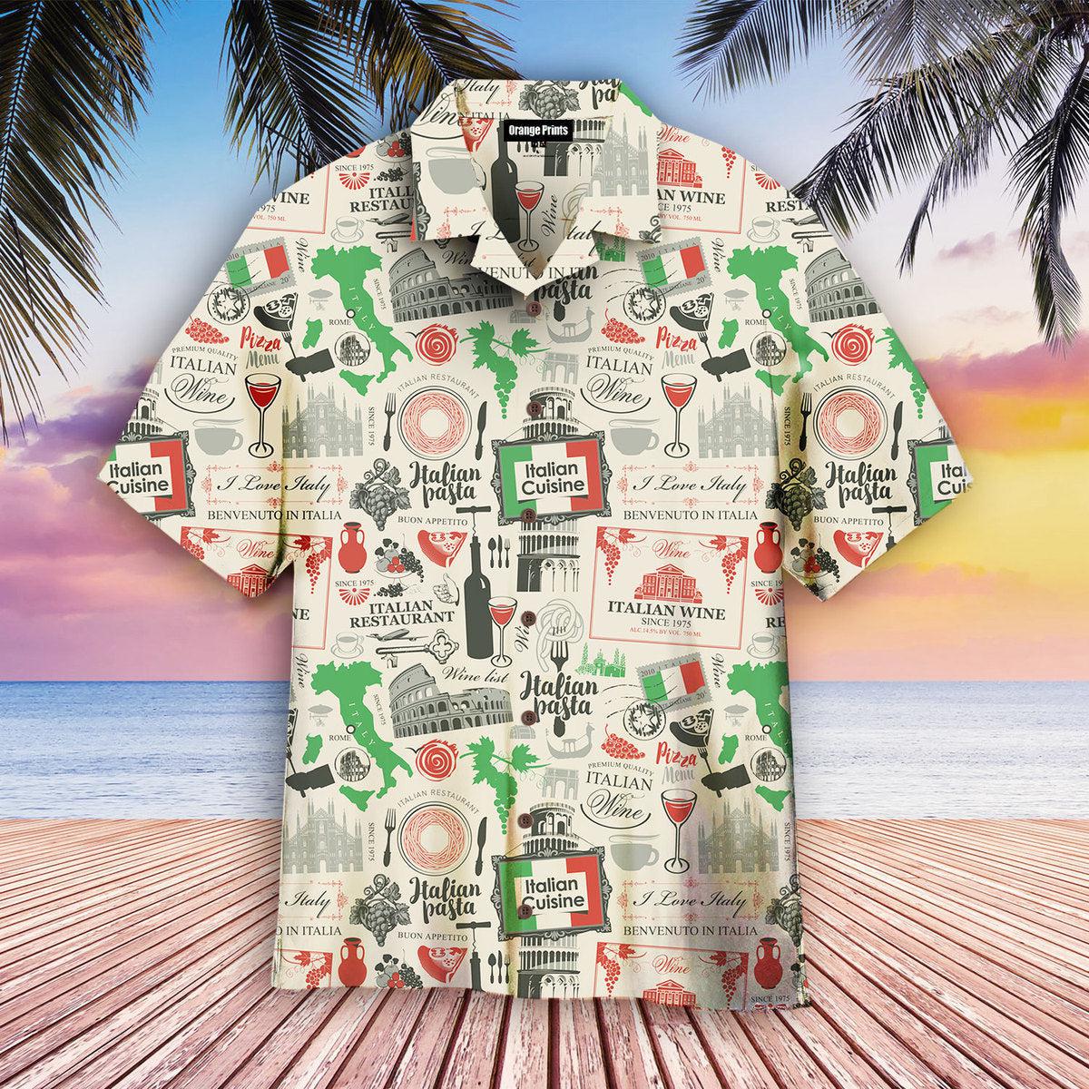 Italian Flag In Retro Style Hawaii Shirt For Men Women Ha53091