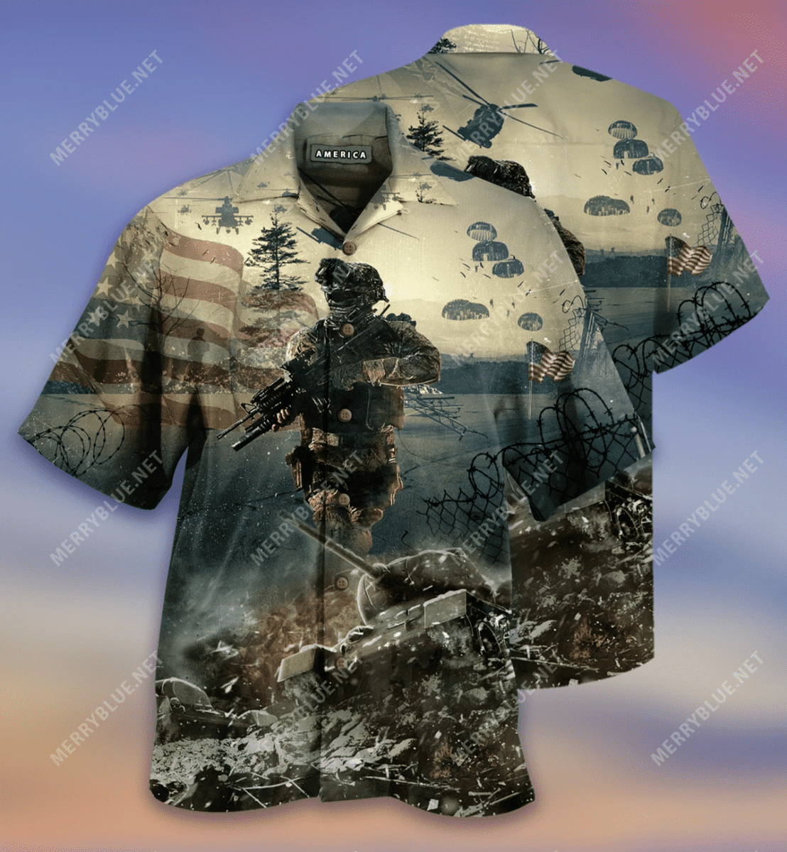 Brave Soldiers American Flag Veterans Day Hawaii Aloha Shirts V Ha86258