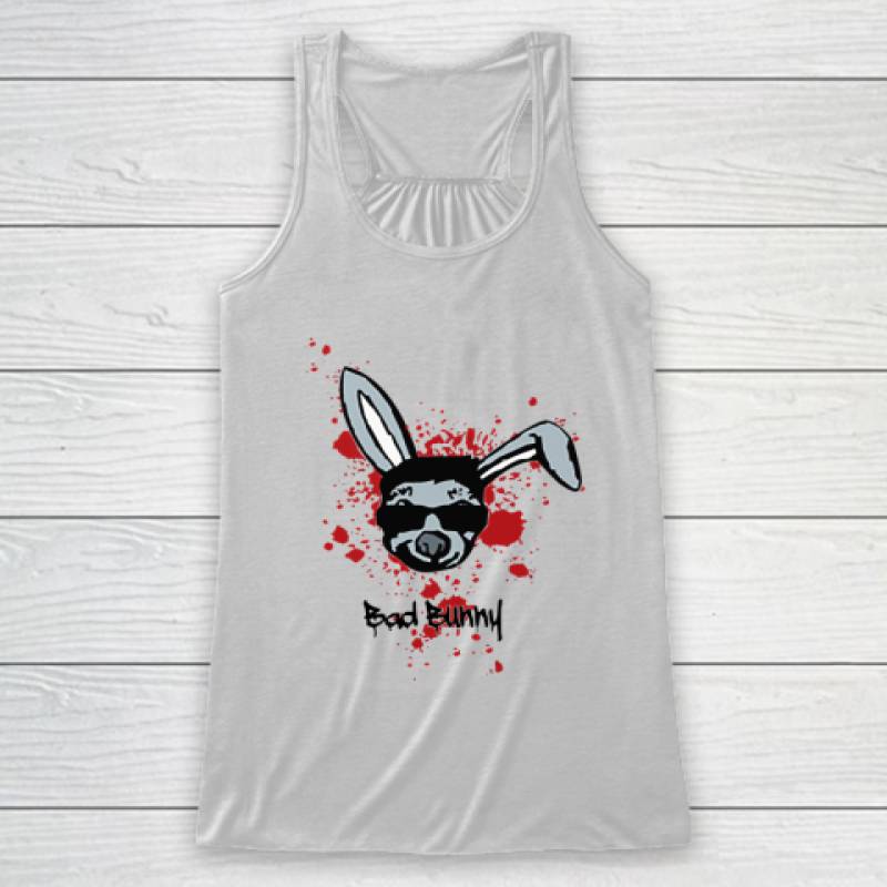 Bad bunny cool bloody rabbit Racerback Tank