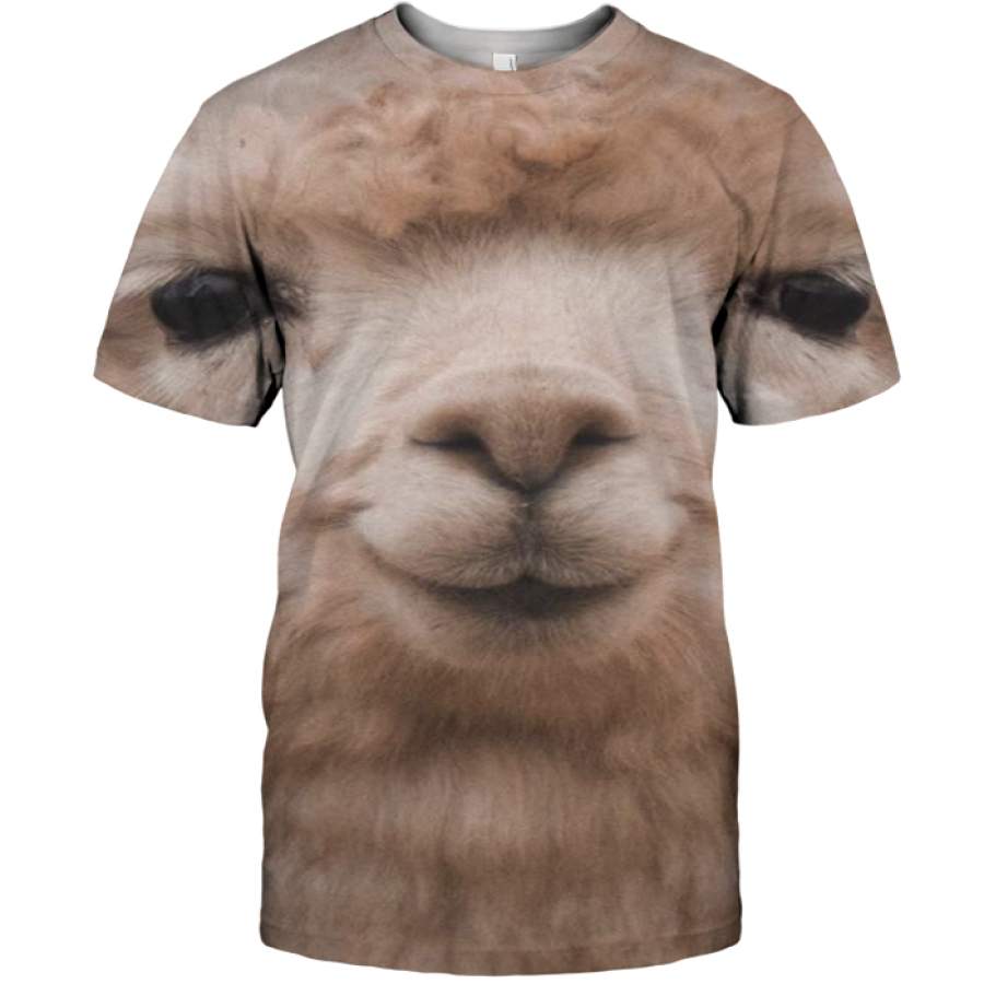 3D All Over Print Llama Face Shirt