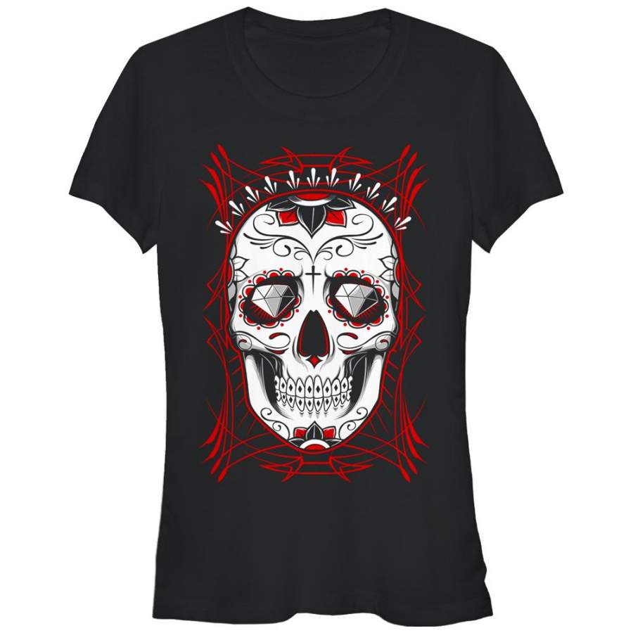 Aztlan Junior’s Diamond Sugar Skull  T Shirt Black S