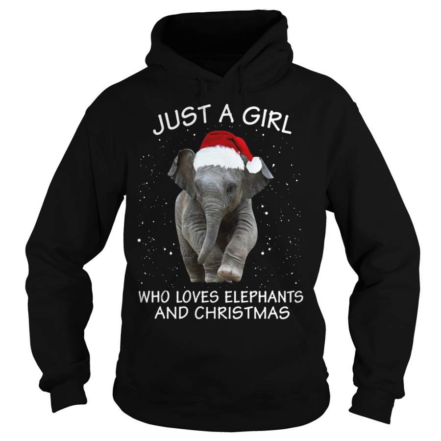 Elephants Just a girl who loves elephants and Christmas – Hoodie