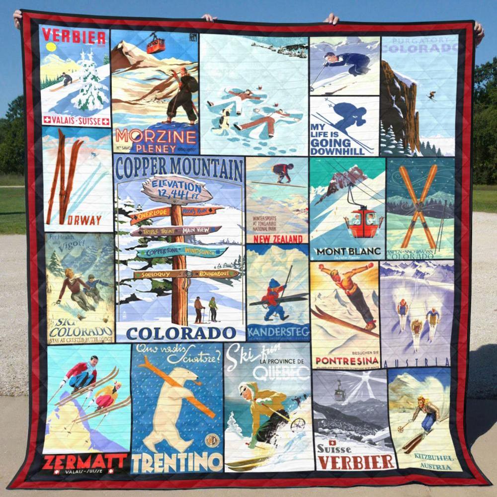Skiing Colorado Fleece Blanket – Quilt Blanket Fleece Blanket, Blanket Sofa Bed, 3D Blanket