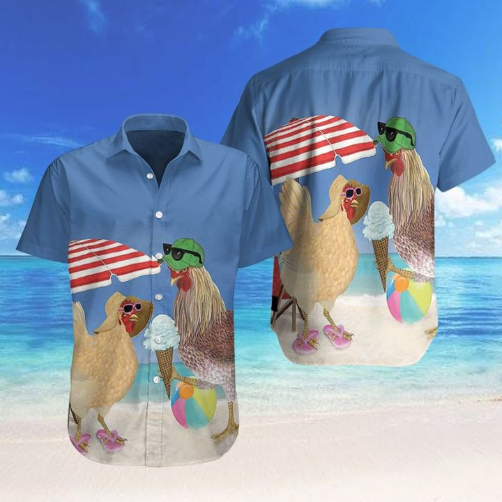 Farm Rooster And Hen Hawaii Shirt Ha101259