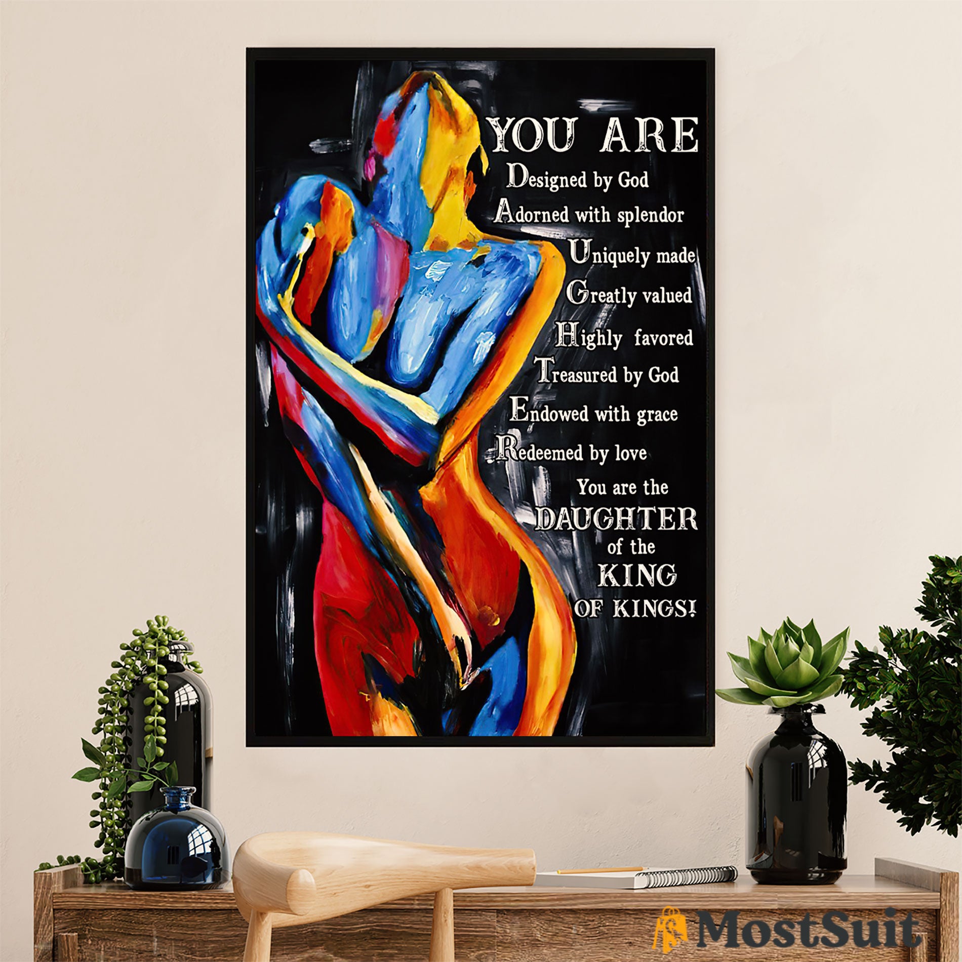 African American Afro Poster | Gift For Black Girl | Juneteenth Day Room Wall Art – Daughter Of The King