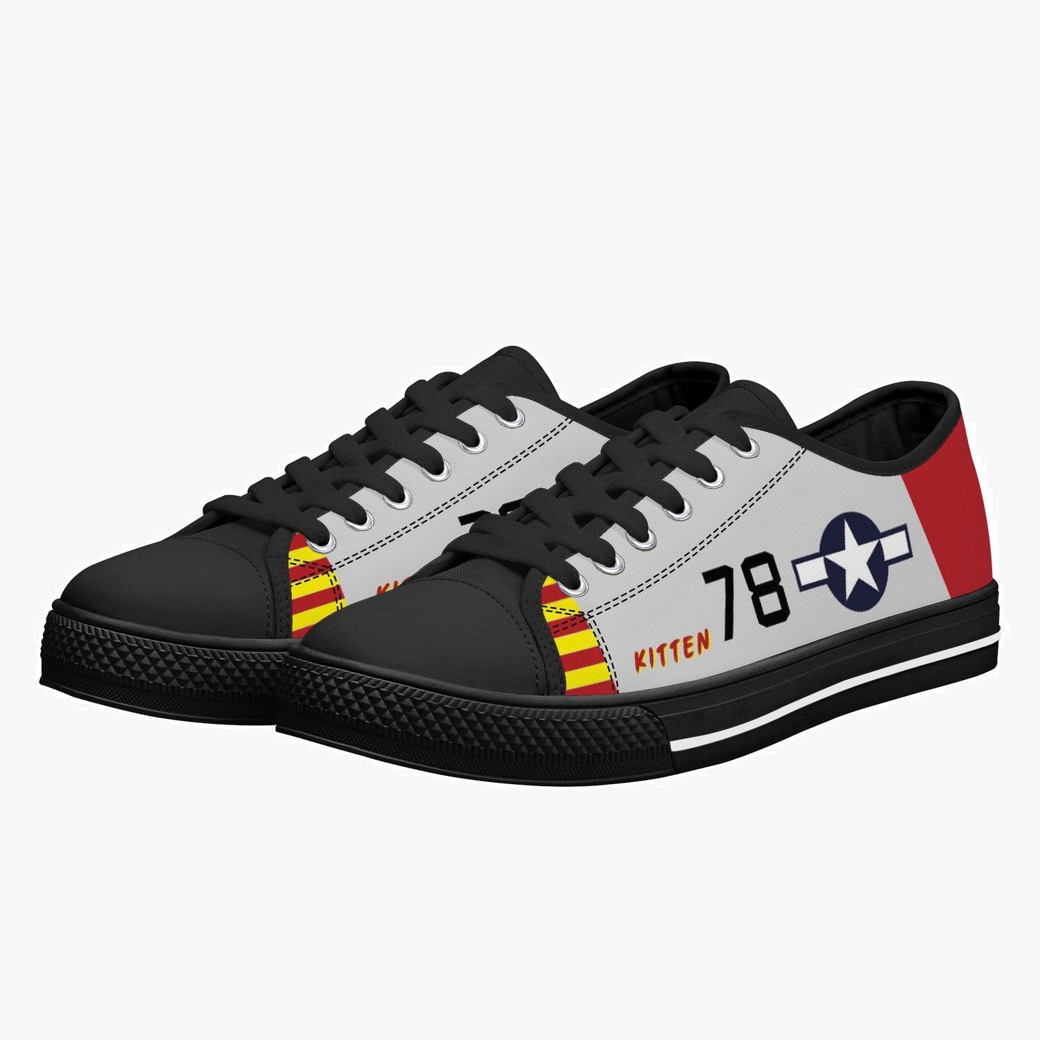 P-51 “Kitten” Men’S Low Top Canvas Shoes – Black