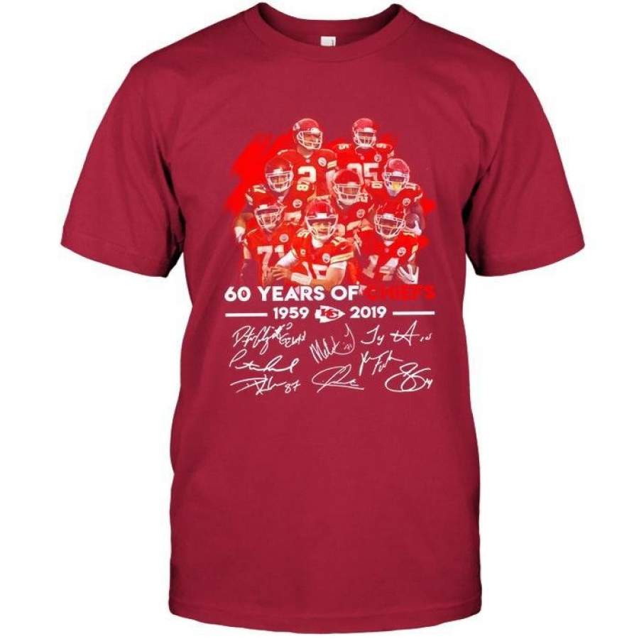 60 Years of Kansas City Chiefs Player Signed Shirt Trending Shirts Best Tee 2020