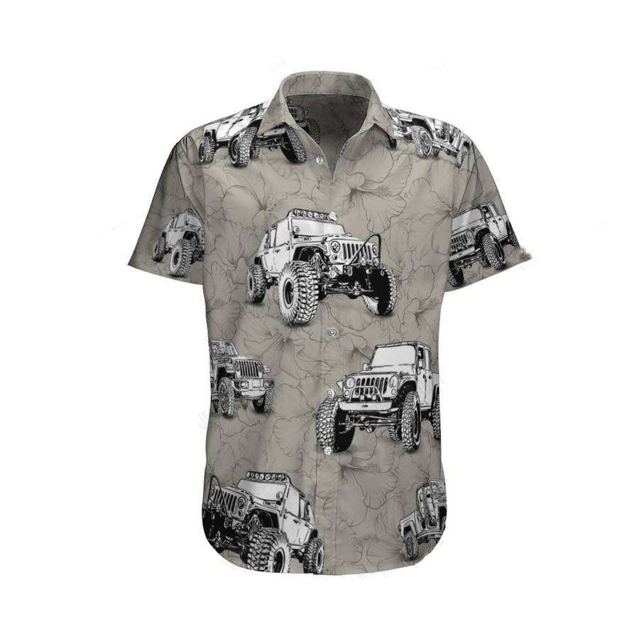 Hawaii Aloha Shirts Jeep Hibiscus Handrawn Ha42473