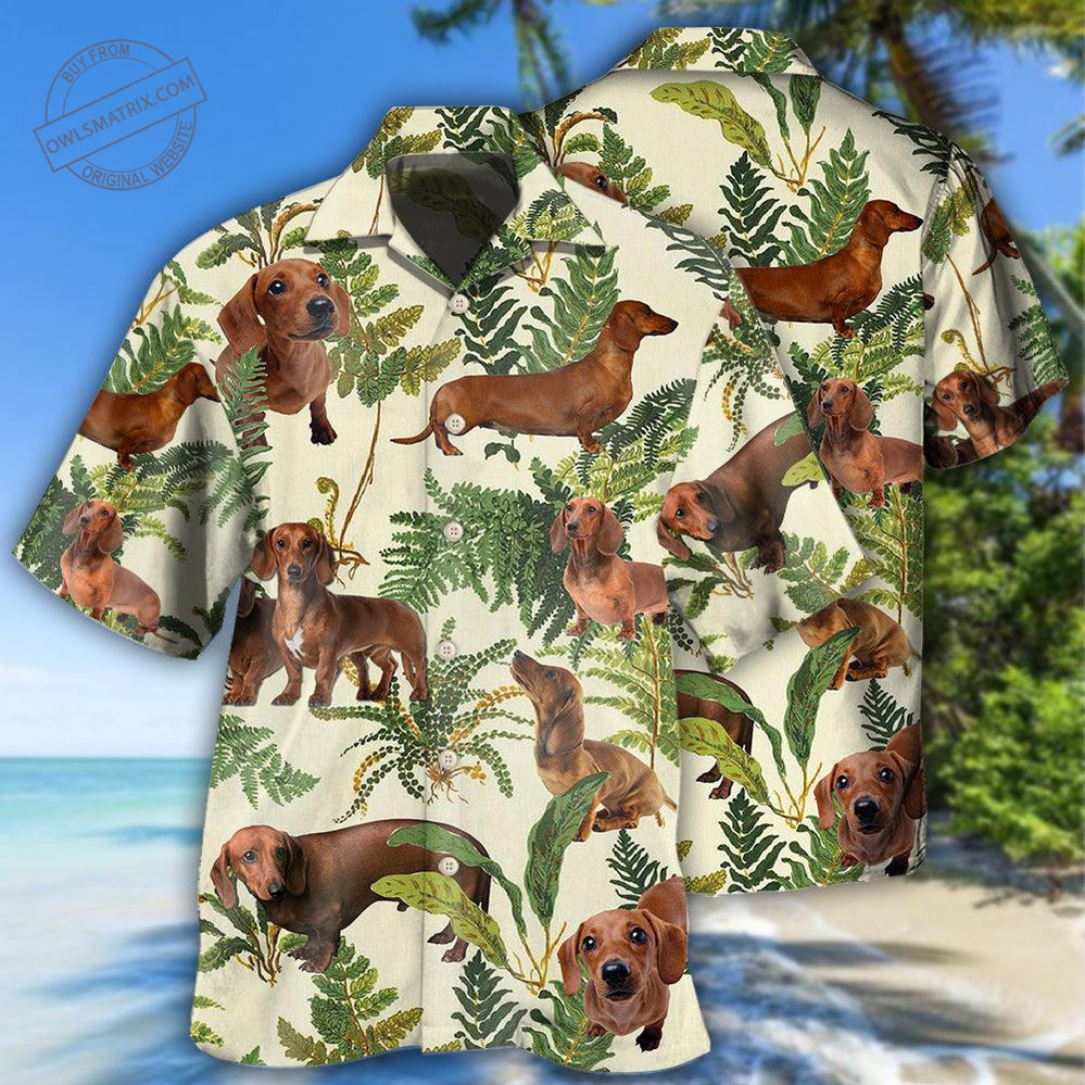 Dachshund Tropical Leaf Love Dog Hawaii Shirt Ha103376