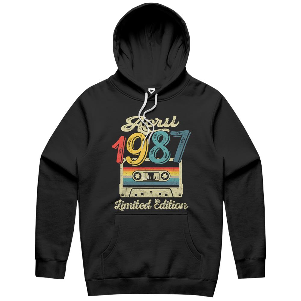 April 1987 Limited Edition Shirt Cassette Tape 34Th Birthday Hoodie