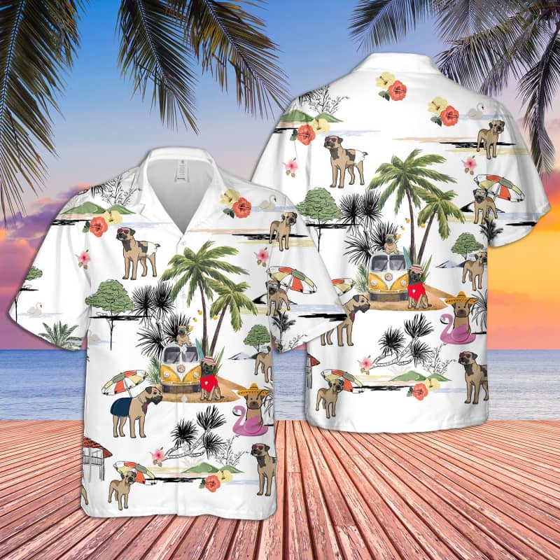 Unisex Border Terrier Beach Hawaiian Shirt