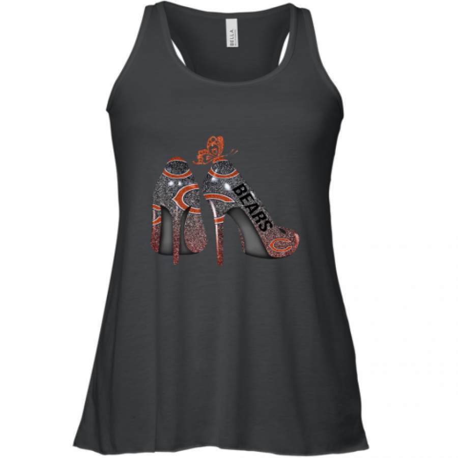 Butterfly High Heels Chicago Bears Racerback Tank