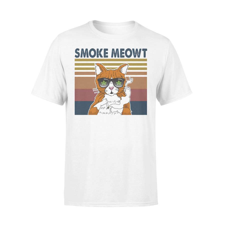 Cat Weed Smoke Meowt Vintage Retro T-shirt