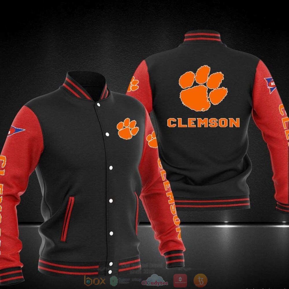 Clemson Tigers Red Black Baseball Jacket