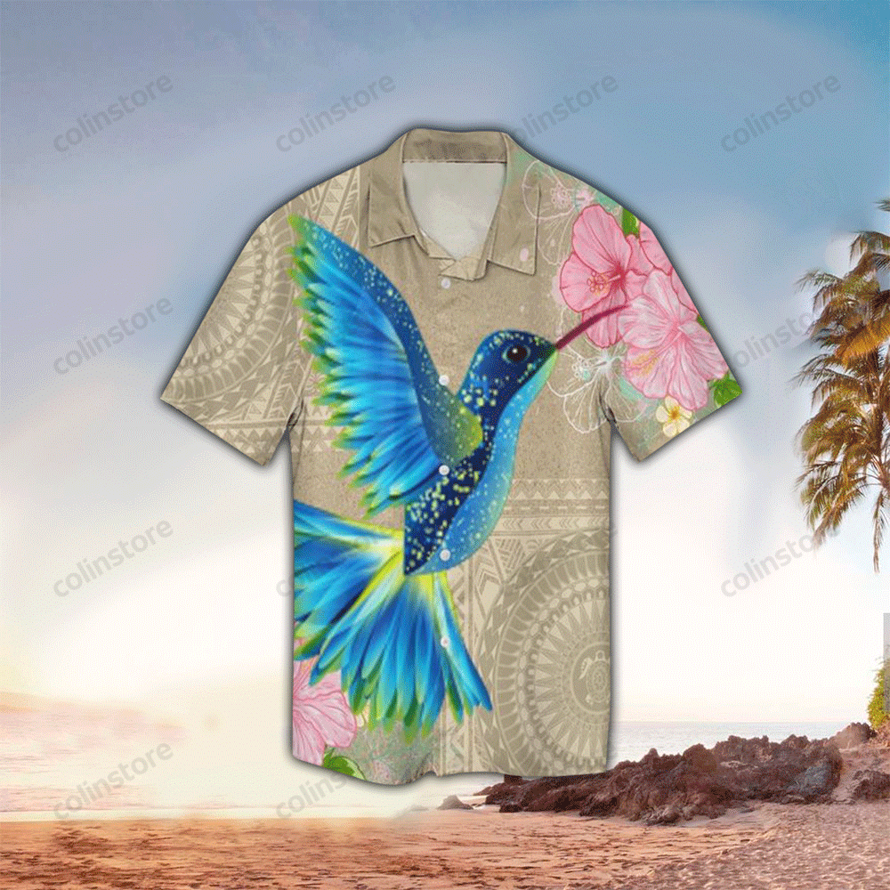 Humming Bird Hibiscus Polynesian Hawaii Shirt Aloha Ha63889