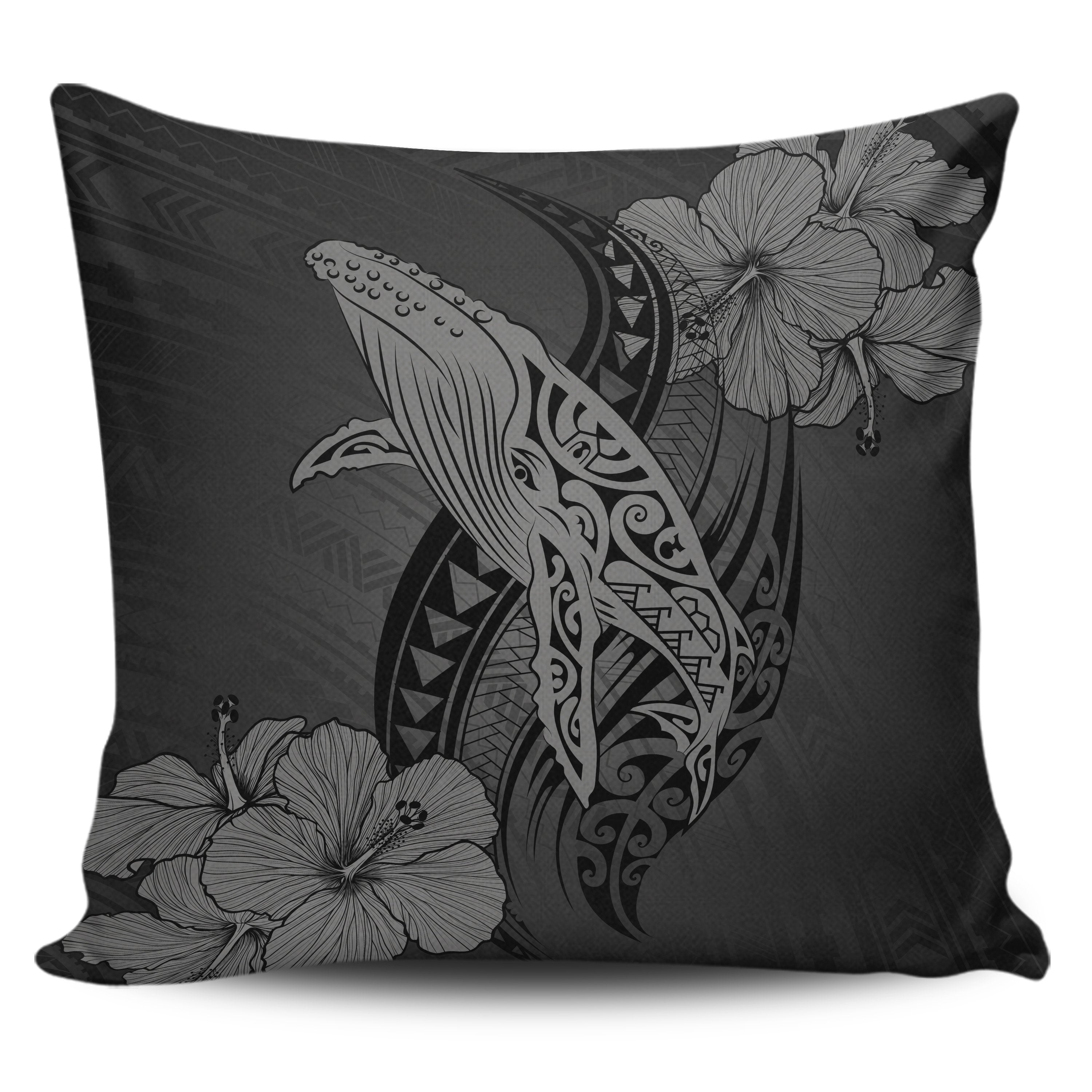 Hawaii Whale Swim Poly Gray Pillow Covers