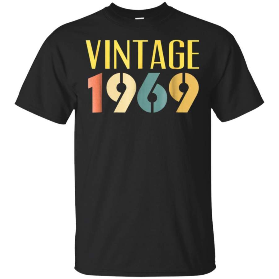 Vintage 1969 T-Shirt Cool Retro Style 50th Birthday Gift Tee