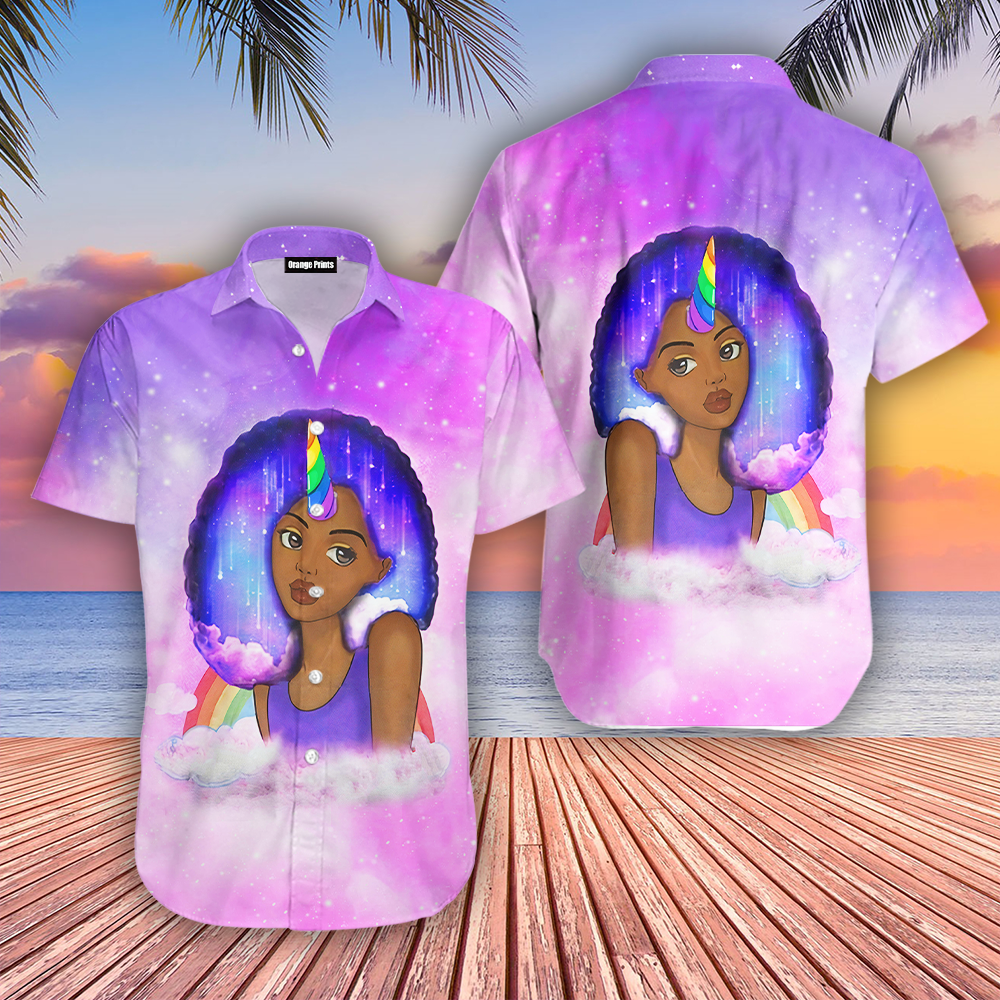 Black Girl Gift Pinky Afro Natural Unicorn Hawaii Shirt For Men Women Adult Ha81297