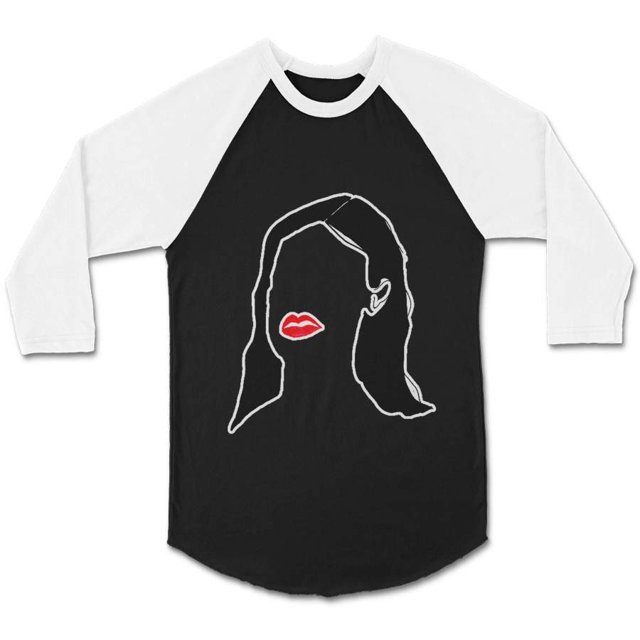 The Marlene Illustration Fetish Vintage Femme Fatale Unisex 3/4 Sleeve Baseball Tee T-Shirt