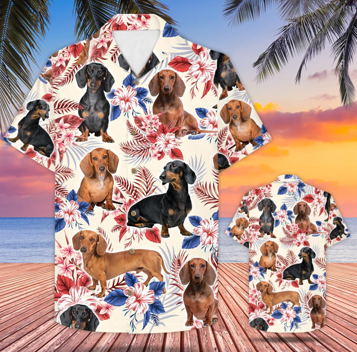 Dachshund Usa Flag Hawaii Lover Hawaii Dog Shirt For Men Women Ha99822