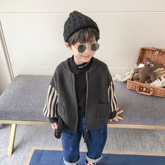 Children’s Casual Cardigan Sweater Coat Girls Kids Pullover Striped Baby Boy Girl Autumn Tops Clothes Boys Sweaters Tiny Cottons alx