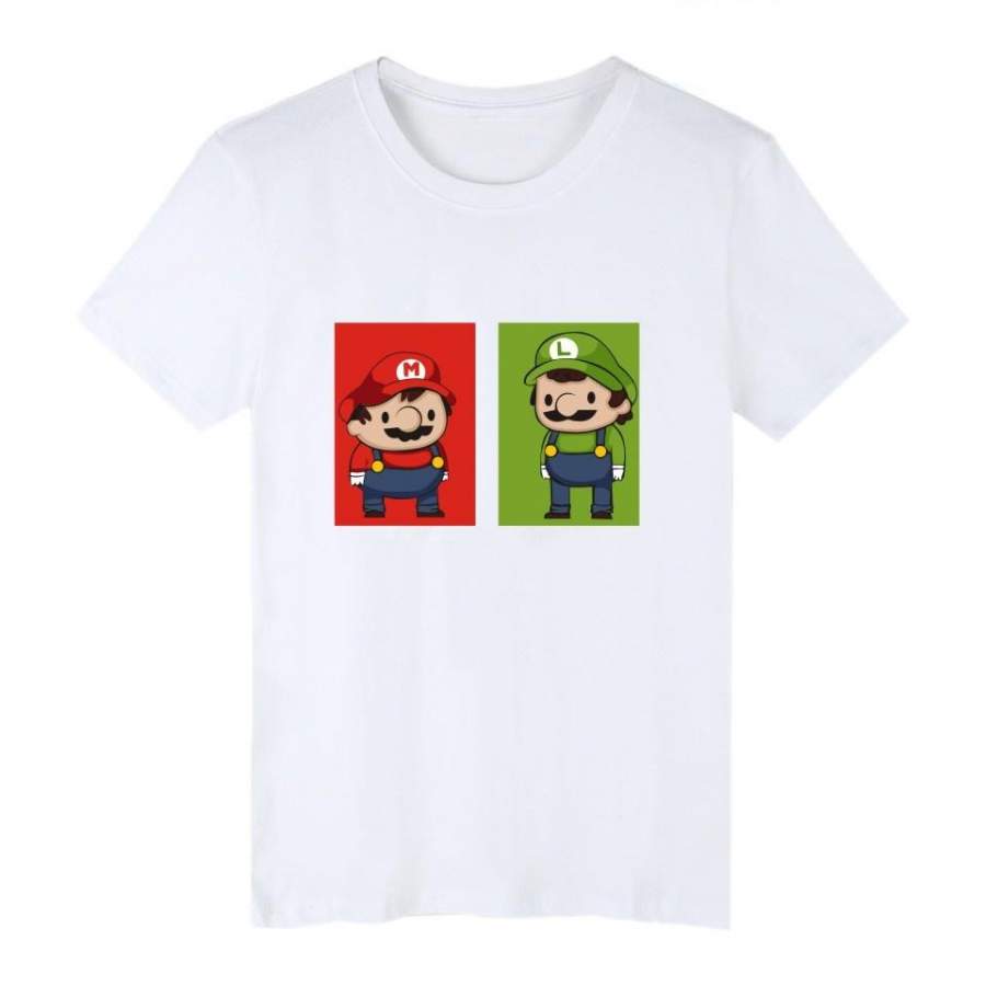 Super MarioRun Fitness Anime T-shirt Men Women Hip Hop Short Sleeve Funny T Shirts Printed Super Mario Tee Shirts Femme