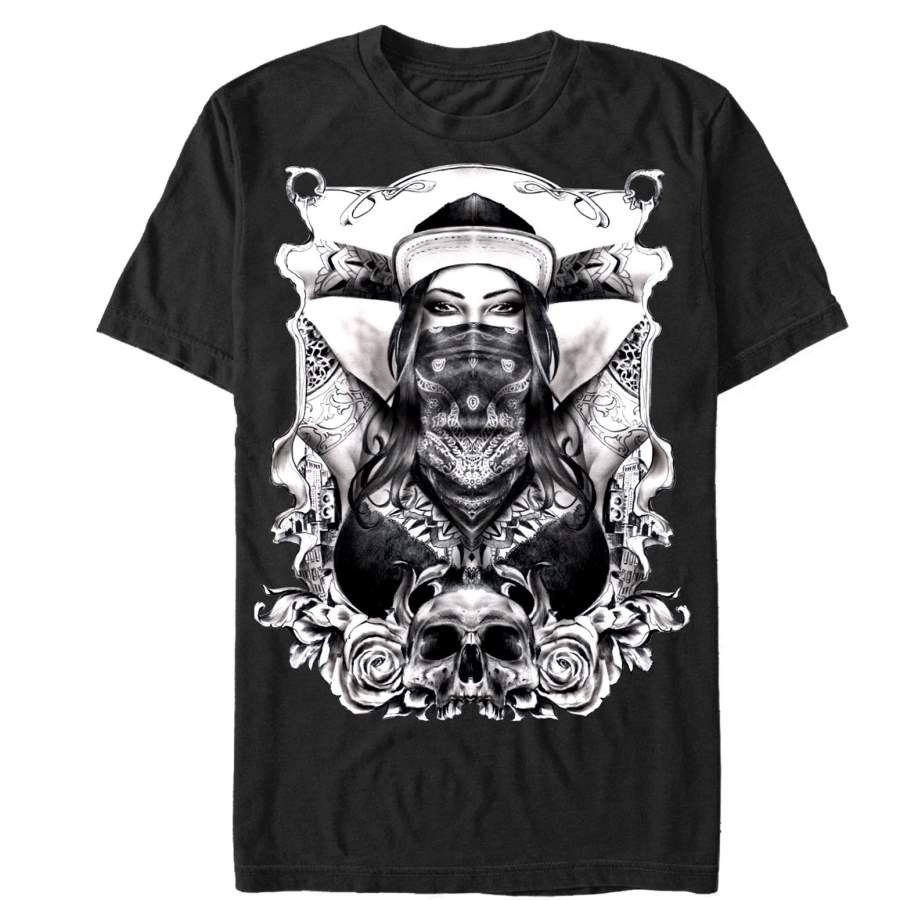 Aztlan Men’s Heart Bandit  T Shirt Black