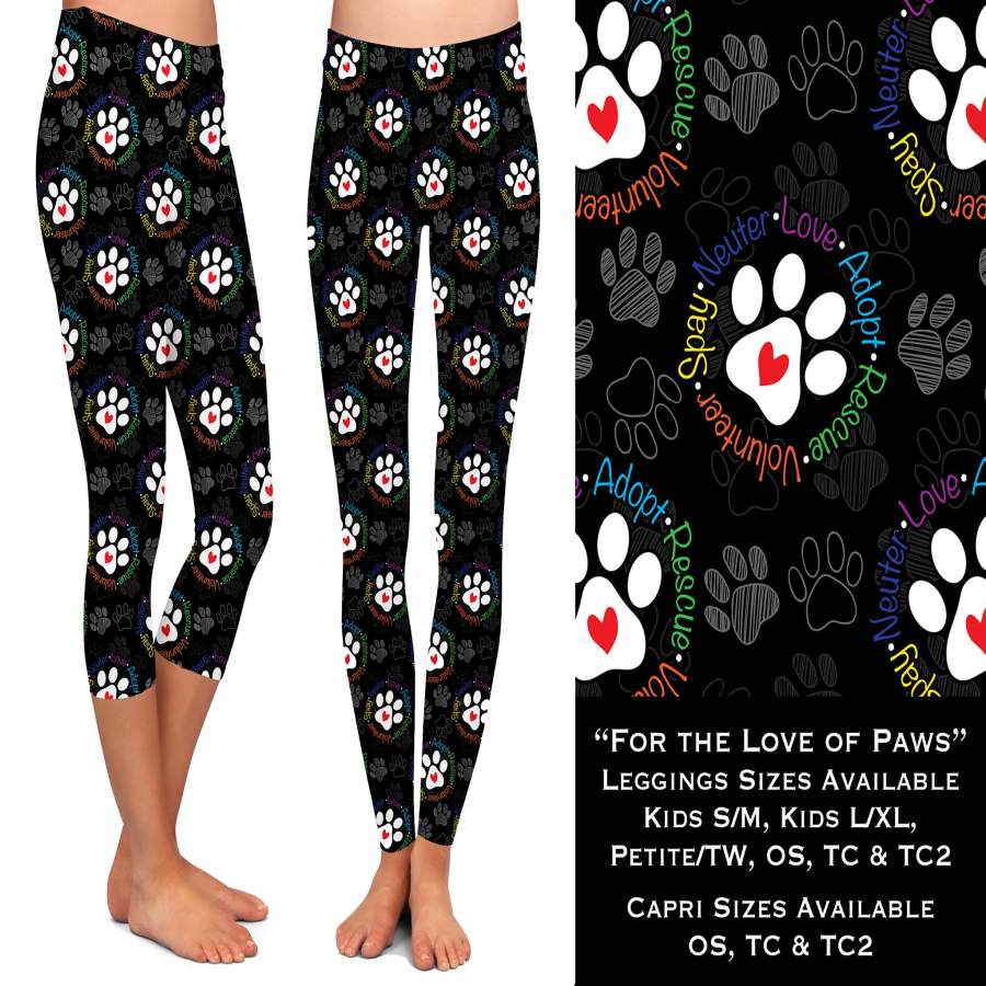 Custom For The Love Of Paws Leggings, Capris, Joggers, & Capri Joggers – ETA April