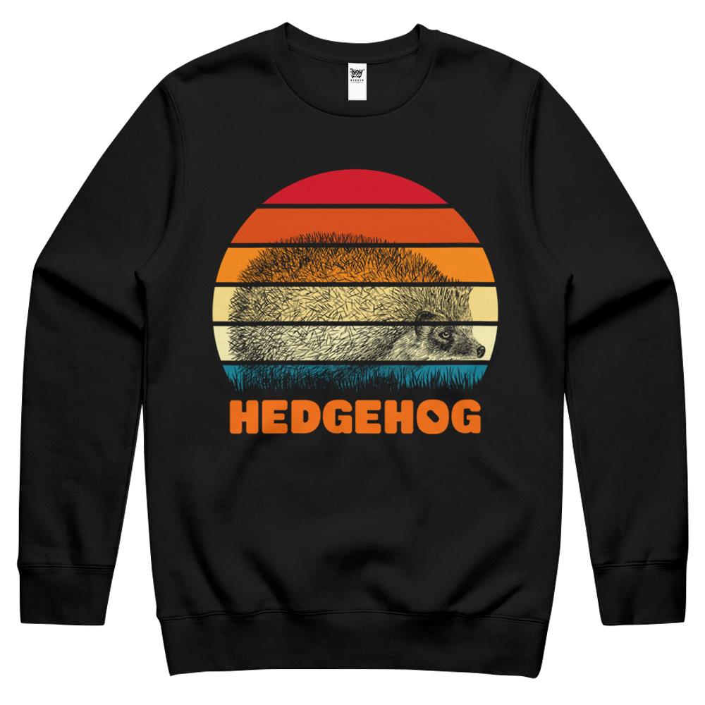 Womens Retro Hedgehog Crewneck Sweatshirt