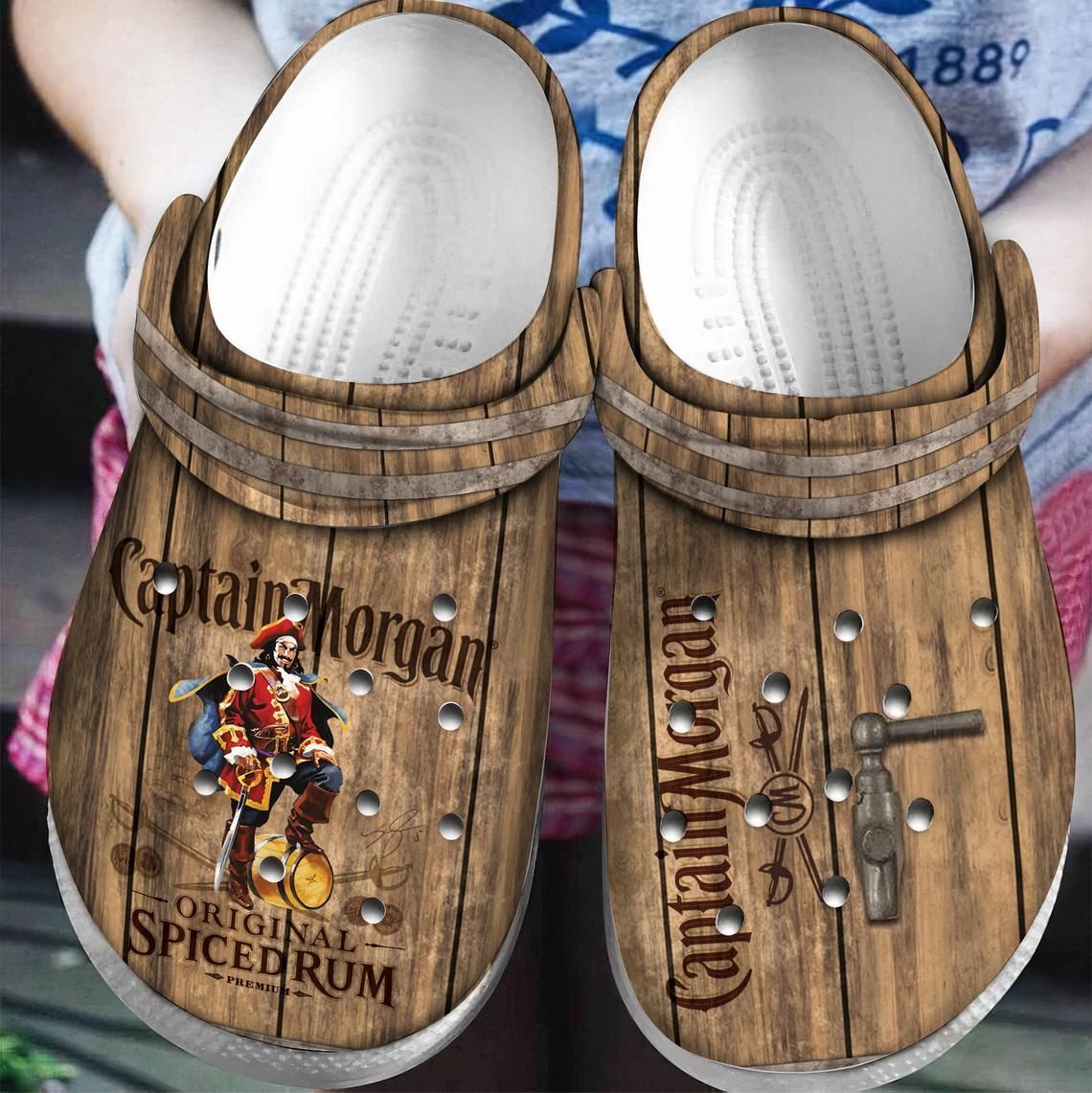 Alcohol Captain Morgan Original Spicedrum Rubber Clogs Clogband Clogs, Comfy Footwear