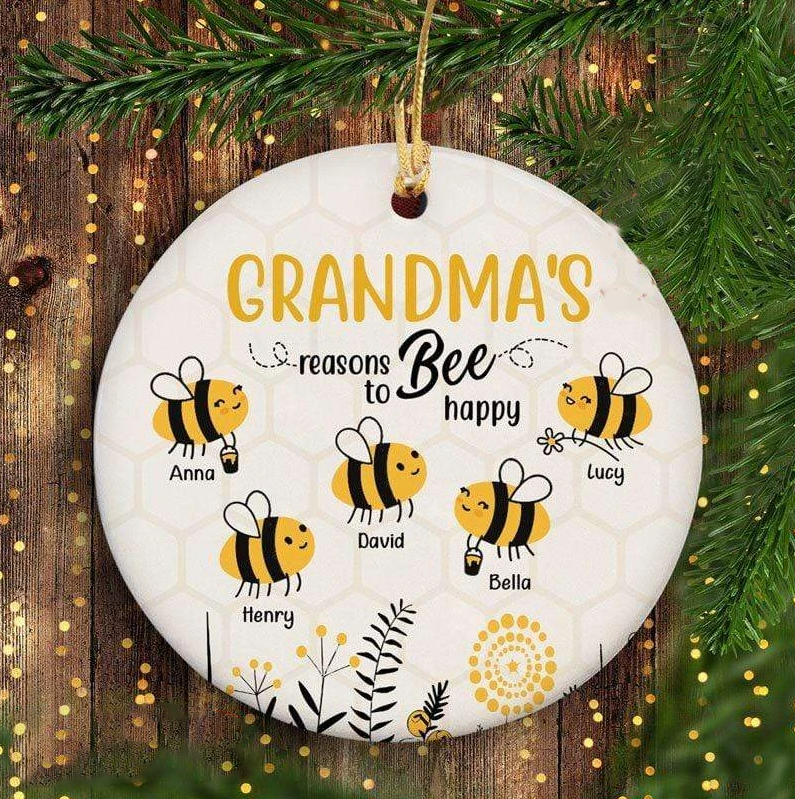 Reasons To Bee Happy Circle Ornament