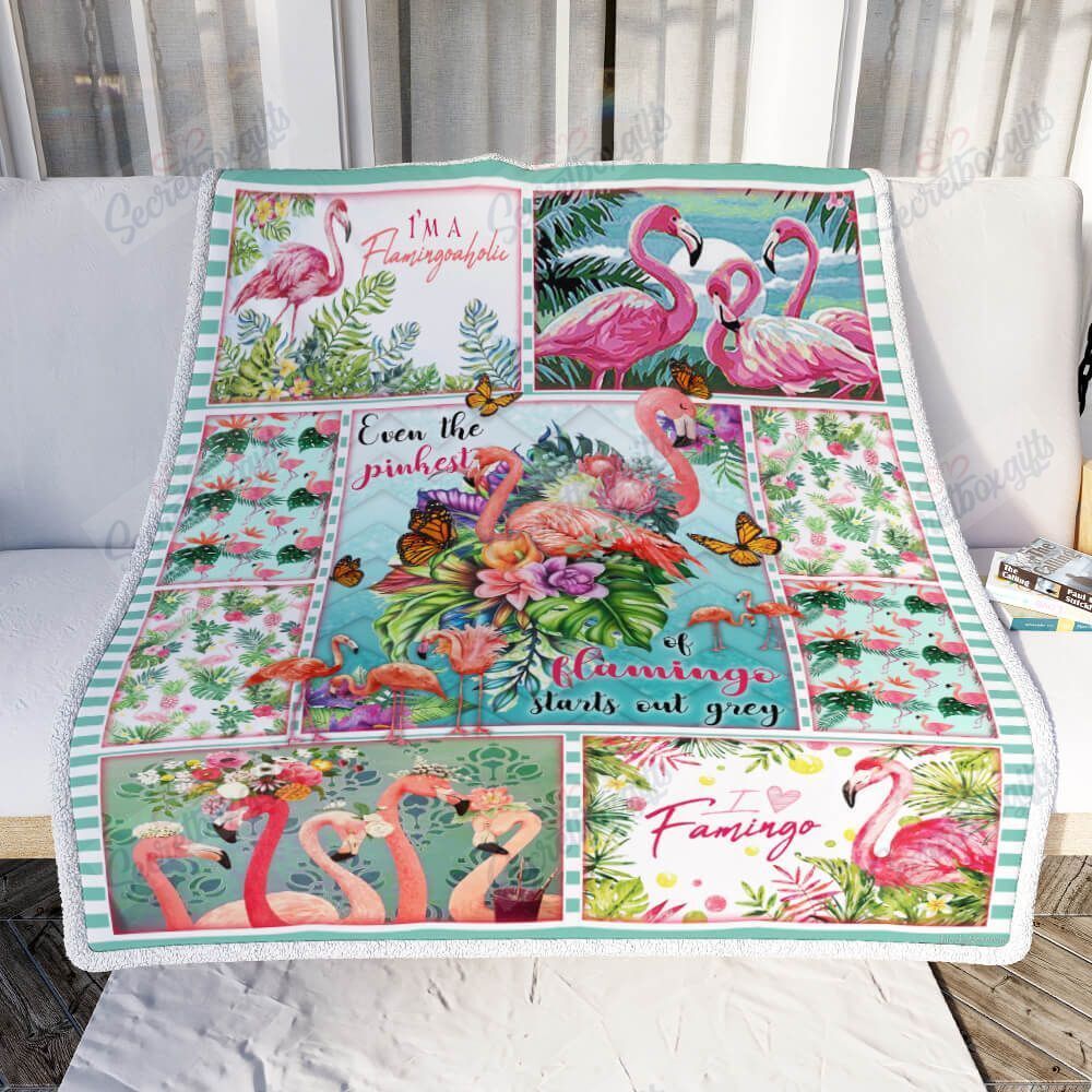 Flamingo Tropical Flowers Gs-Cl-Ld2406 Fleece Blanket